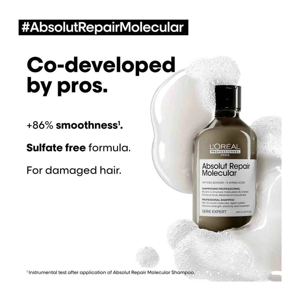 L'Oreal Professionnel Absolut Repair Molecular Shampoo 300ml - Dream Beauty